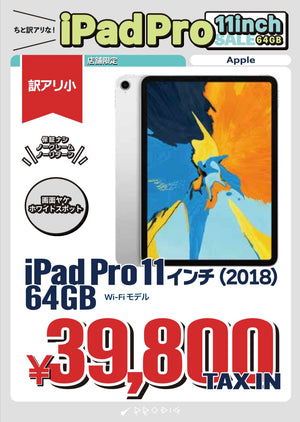 【訳あり・保証無し】iPad Pro 11インチ(2018年) Wi-Fi 64GB