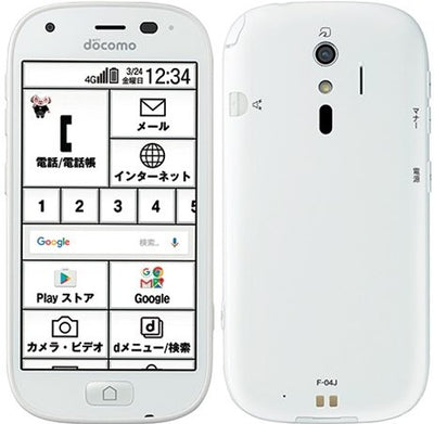 らくらくスマートフォン4 F-04J 16GB ホワイト Cランク docomo版SIMフリー｜中古・整備済み品