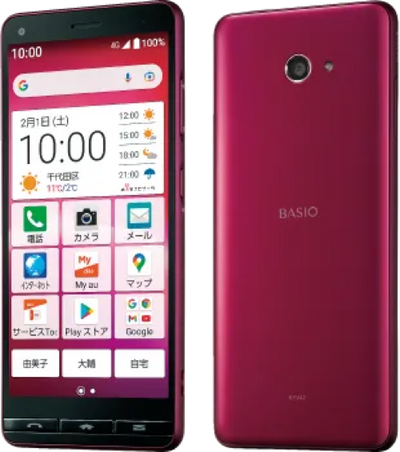 BASIO4 KYV47 32GB ワインレッド Cランク au版SIMフリー｜中古・整備済み品